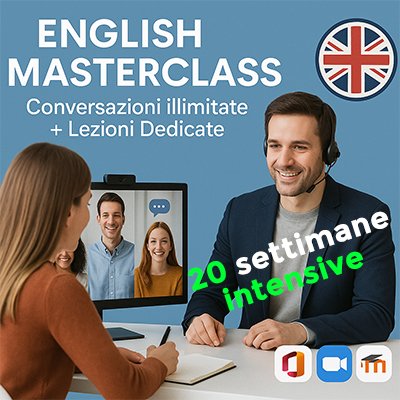 English Masterclass intensive 20 settimane