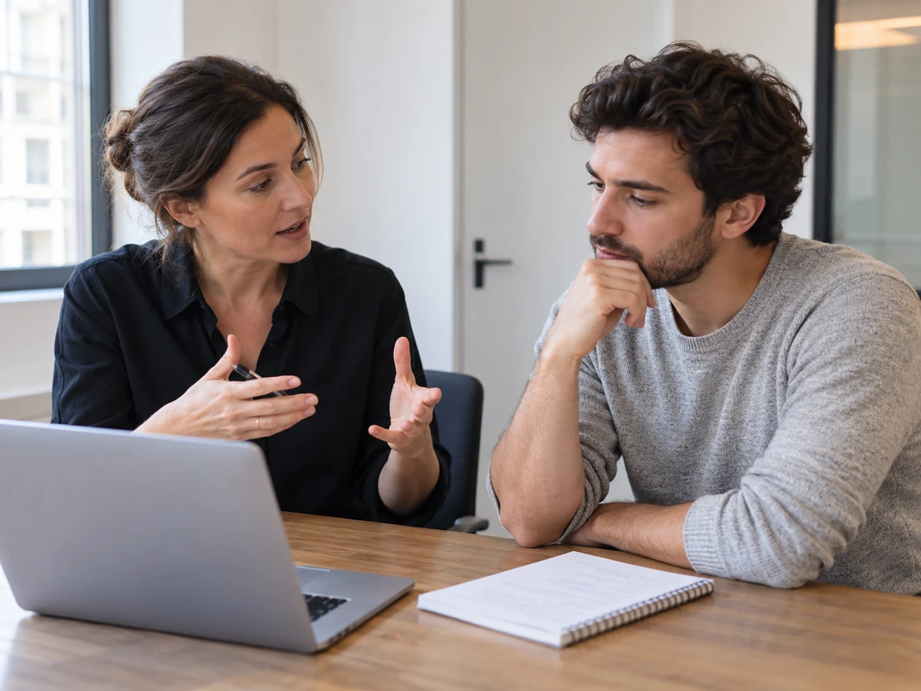 Adulto durante una lezione individuale di preparazione a una certificazione di inglese