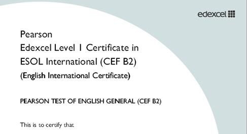 Certificazioni PEIC di Pearson Education Limited  Online